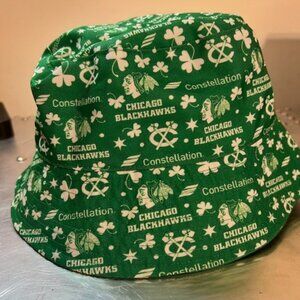 Chicago Blackhawks NHL - St. Patricks Day - Unisex Reversable Green Bucket Hat